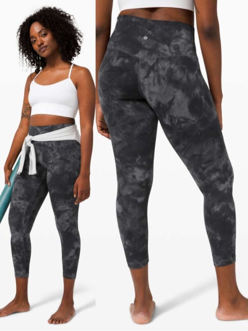 Lululemon Gray Tie Dye Nulu High Rise Align Pants 25"